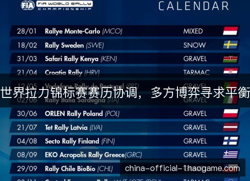 世界拉力锦标赛赛历协调，多方博弈寻求平衡